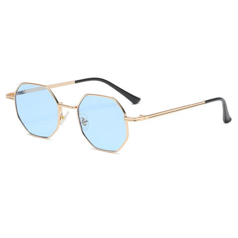 Polygon Metal Sunglasses Vintage Frame For Women