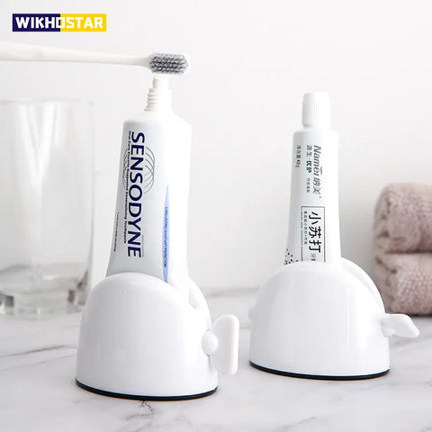 WIKHOSTAR Bathroom Accessories Set Rolling Toothpaste Squeezer