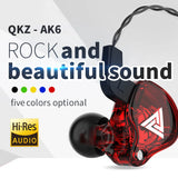 QKZ AK6 Copper Driver HiFi Wired  Bass Stereo Headset Music Earbuds 3.5MM In Ear With Mic