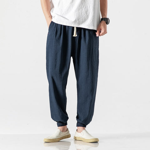 Privathinker Cotton Linen Casual Harem Pants