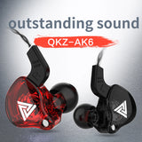 QKZ AK6 Copper Driver HiFi Wired  Bass Stereo Headset Music Earbuds 3.5MM In Ear With Mic