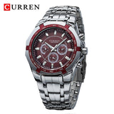 CURREN Men  Watches Full Steel Quartz Clock