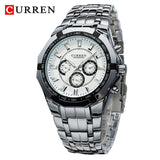 CURREN Men  Watches Full Steel Quartz Clock