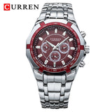 CURREN Men  Watches Full Steel Quartz Clock