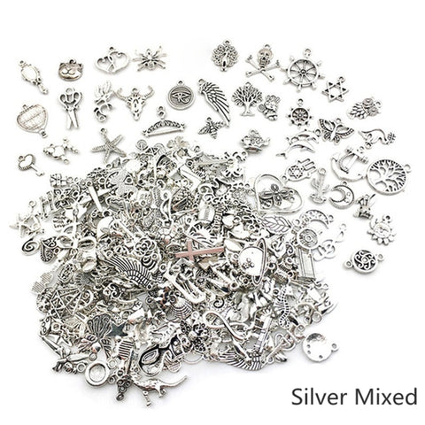 30PCS Mixed Tibetan Silver Pendant DIY Bracelet