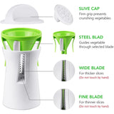 LMETJMA Heavy Duty Spiralizer Vegetable Slicer Vegetable Spiral Slicer Cutter Zucchini Pasta Noodle Spaghetti Maker