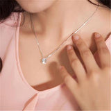 Silver Color Chain Jewelry -Simple Rhinestone Choker Necklace Shine