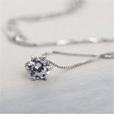 Silver Color Chain Jewelry -Simple Rhinestone Choker Necklace Shine