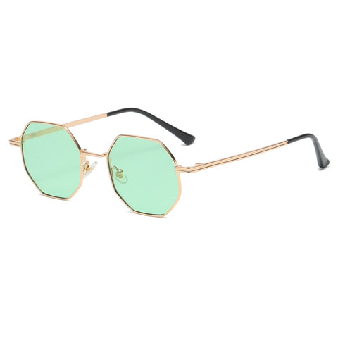 Polygon Metal Sunglasses Vintage Frame For Women