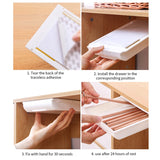 Hidden Drawer Organizer No-Punch Under Desk Stationery Box Paste