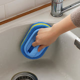 Kitchen Sponge Wipe with Handle Cleaning Brush