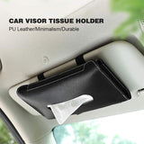 PU Leather Car Sun Visor Hanging Tissue Box