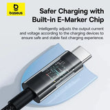 Basues Type C to Type C Cable 100W PD Fast Charging Charger USB C to USB C Transparent Cable For Xiaomi POCO Realme Macbook iPad