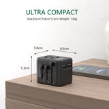 LENCENT International Travel Adapter with 2 USB Ports All-in-One Travel  EU/UK/USA/AUS Plug