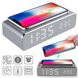 Wireless Charger Time Alarm Clock LED Digital Thermometer Fast Charging