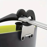 Stainless Steel Pot Spoon Holder, Anti-Scald Silicone Grip Pot Clip Holder For Spoon