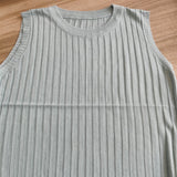 Knitted Vests Women Top O-neck Solid Tank