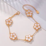 Fashion Summer Sweet Colorful Five Leaves Flower Bracelets