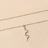 Retro Snake Pendant Necklace Punk Neck Chain For Women