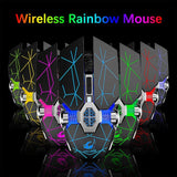 Wireless Gaming Mouse Rechargeable RGB Lights Adjustable DPI Quiet Click