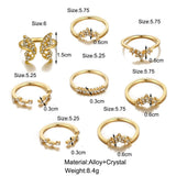 American style micro-inlaid with diamond butterfly opening ring set