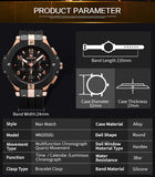 MEGIR Men Watches Silicone Strap