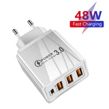 48W USB Charger QC 3.0 Type C PD Fast Charge