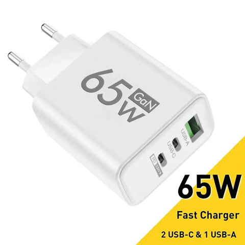 GaN Fast Charging 65W USB Type C Charger PD 3.0 Quick Charge Wall