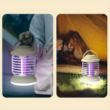 Bug Zapper & Insect Fly Pest Attractant Trap & LED Camping Lantern, USB/Rechargeable,Insect Fly Traps Grey