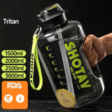 2 L Water Bottle with Straw Large Portable