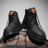 High Top Boots Men Leather Shoes