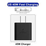 PD 45W Super  USB Type C Cable Fast Charging  Adapter