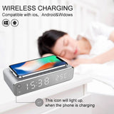 Wireless Charger Time Alarm Clock LED Digital Thermometer Fast Charging