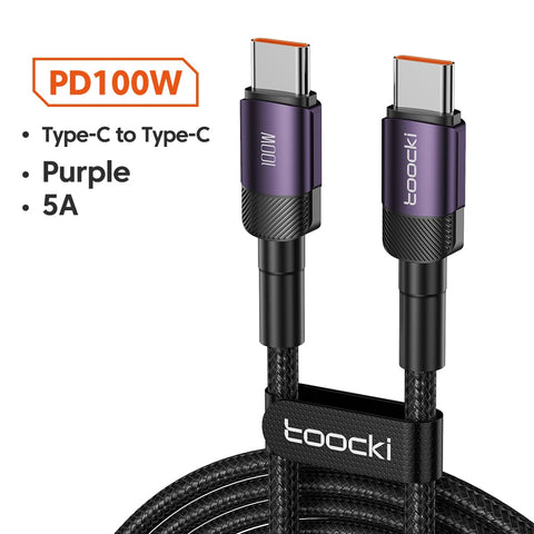 Toocki 100W USB Type C To USB C Cable PD Fast Charging