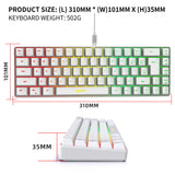 68 Keys Gaming Keyboard USB Wired Portable 20 RGB Backlight Keyboard