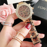 CONTENA Brand Women's Watch Luxury Crystal Gold White Quartz Wristwatch for Women Fashion Elegant Female Clock Relogio Feminino