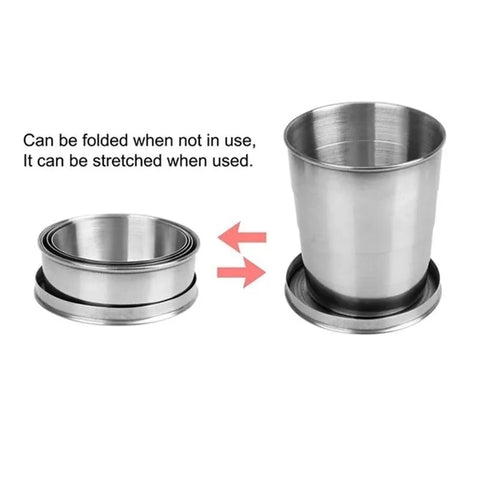 Stainless Steel Folding Cup Portable Outdoor Travel Camping