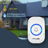 Fuers Wireless Doorbell Waterproof Welcome Chime Home Door Bell Intelligent 32 Songs