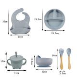 Children's Dishes Set Baby Silicone 6/8-piece Tableware Set