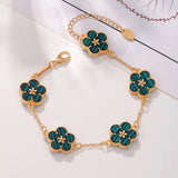 Fashion Summer Sweet Colorful Five Leaves Flower Bracelets