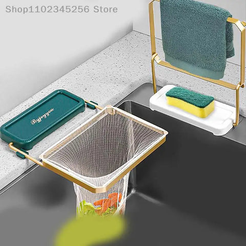 Kitchen filter rack Kitchen sink water tank folding water sink filter bag