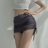 Drawstring Skirt Women's High Waist Slim Design