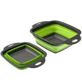 LMETJMA Square Collapsible Colander Silicone Kitchen Foldable Colander