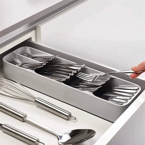 1/2/3PC Cutlery Storage Tray Spoon Storage Drawer Plastic Container Cabinet