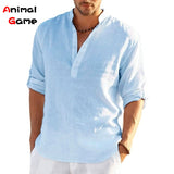 Men's Linen Long Sleeve T-Shirt