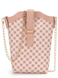 Fashion Plaid Polka Dot Print Single Shoulder Bag