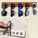 Sunglass Organizer Glasses Holder for Wall, Bamboo Wood Eyeglass Hanging Holder