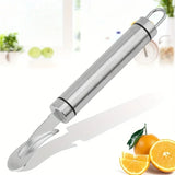 Stainless Peeler Tool with Curved Handle Orange Peeler