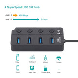 HUB USB 3.0 USB Splitter 2.0 4-in-1 USB Adapter Multi-Port