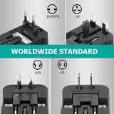 Travel Adapter with Dual USB Port Universal Adaptor UK to EU Plug